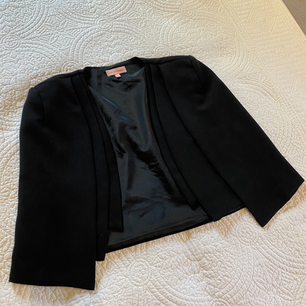 Black cropped cape jacket